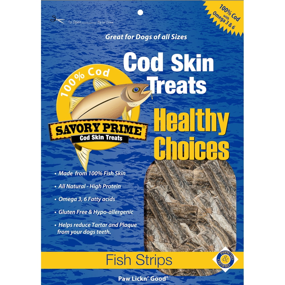 Savory Prime Cod Skin Fish Strips Dog Treats 16 Oz Walmart