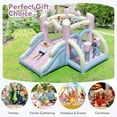 thumbnail image 4 of Costway Macron Pastel Bounce House with Slide Basketball Hoop Boxing 480W Blower Included, 4 of 8