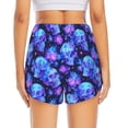 thumbnail image 2 of Lsque Skull flower star sky Printed Women's Running Shorts with Liner Pockets,Elastic Quick Dry Workout Athletic Gym Yoga Shorts,Womens High Waist Shorts-X-Large, 2 of 9