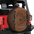 thumbnail image 3 of Lotusprinthandmade Personalized Name Brown Horse Horse Lover Spare Tire Cover With Backup Camera Hole 6 Sizes, 3 of 8