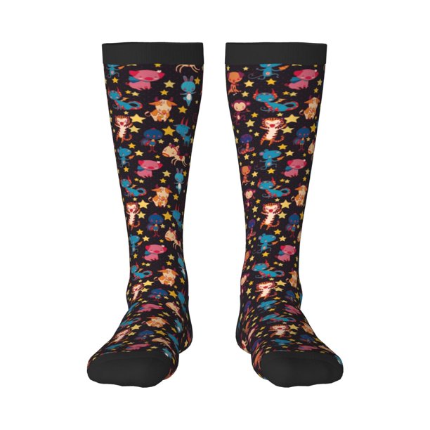Fotbe Cute Animals Calcetas Divertidas Estampadas para Hombre y Mujer, Calcetas de Algodón hasta la Rodilla para Caminar, Correr, Enfermería y Embarazo