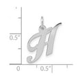 thumbnail image 2 of 17mm 10k White Gold Small Fancy Script Letter Name Personalized Monogram Initial H Charm Pendant Necklace for Women, 2 of 2