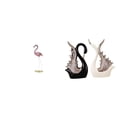 thumbnail image 1 of Elegante Conjunto De Esculturas De Flamencos Y Cisnes En Resina Y Cerámica. Figuras De Arte Moderno Para Decorar El Hogar, El Jardín, La Chimenea, La Repisa, El Estanque O El Macizo De Flores., 1 of 8
