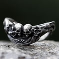thumbnail image 3 of ZMY Home Stainless Steel Skull Ring with Rose Engraving for Women Moon Shaped Design (9), 3 of 6