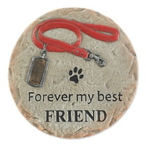 DII Pet Remembrance Cement Stepping Stone, You Will Never Leave Our Hearts, Dog, 9.25x8.5x3.7"