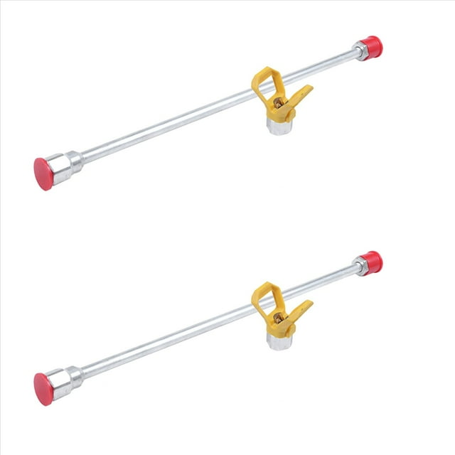 2Pc 20 Inch Airless Sprayer Paint Tool Extension Pole 50cm with Tip Guard Nozzle,2 * Sprayer Paint gun Extension Pole,Yellow & silver