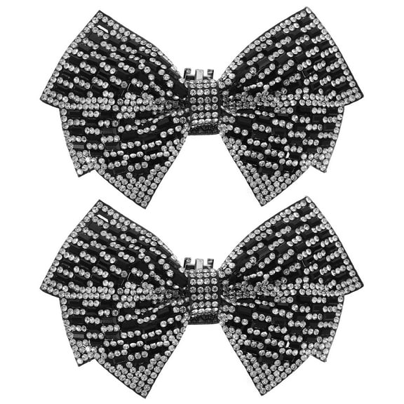 OUNONA 2 Pieces Stylish Black Bow Shoe Charms Removable Decorative Accessories for Shoes