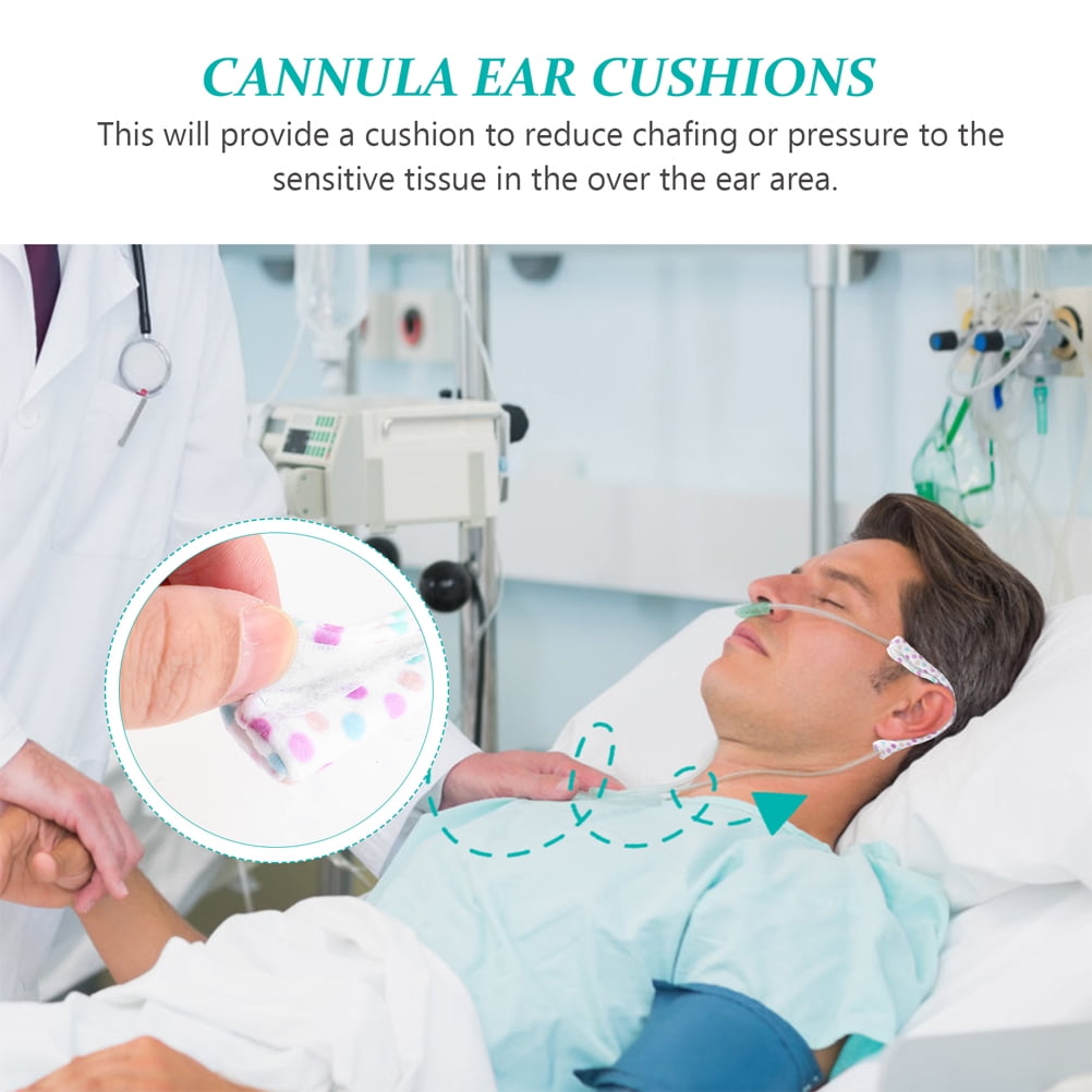 2 Pairs of Oxygen Cannula Ear Cushions Comfortable Oxygen Tubing Pads