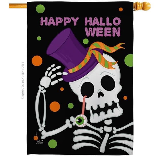 Angeleno Heritage  28 x 40 in. Happy Halloween House Flag with Fall Double-Sided Decorative Vertical Flags Decoration Banner Garden Yard Gift