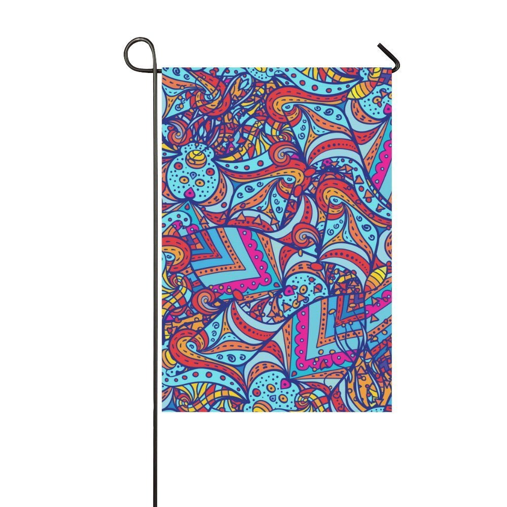 MYPOP Abstract Doodle Pattern Outdoor Decorative Flag Garden Flag 28x40 ...