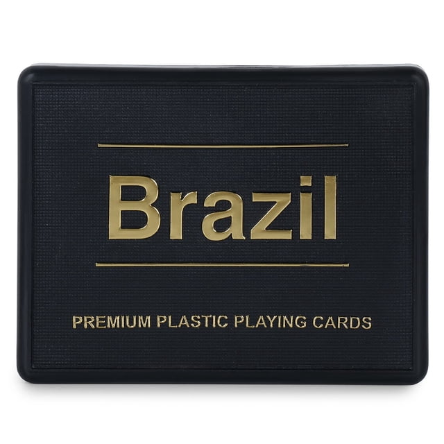 Brazil Bridge Premium Plastic Playing Cards Set Of 2 | For Adult - Bridge -Sized Black Box Playing Cards Red & Black Design | For Rummy, Bridge, Use For Party & Game | Waterproof Playing Cards