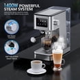 thumbnail image 4 of 20 Bar Espresso Machine with Milk Frother, Stainless Steel Coffee Maker Touch Screen & Cold Brew, 45s Fast Heat Small Cappuccino 57.5oz Removable Water Tank for Home, Silver, 4 of 5