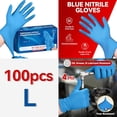 thumbnail image 2 of Blue Nitrile Exam Gloves, Powder-Free Disposable Gloves, 2 of 4