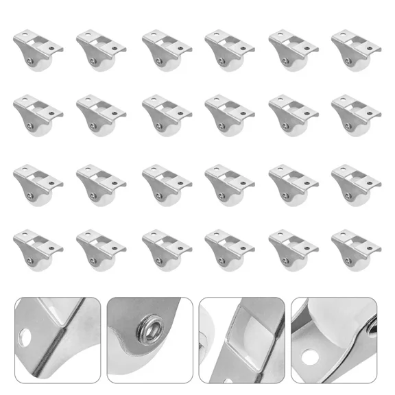 24 Pcs Plastic Casters Replacement Wheels For Drawers Pulleys Furniture Runner