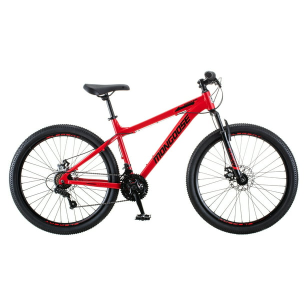 Mongoose Durham Mountain Bike, 21 Speeds, 26Inch Wheels, Red