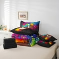 thumbnail image 6 of Feelyou Est Rugby Sleep Bedding Comforter Set 7 Pieces for Kids, Watercolor Splatter Full Bedding Set, Cartoon Sports Theme Reversible Fitted Sheet Flat Sheet, Super Cozy Room Decor, 6 of 8