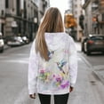 thumbnail image 3 of SCRAWLGOD Hummingbirds Flowers Hoodie Pullover Women Hoodies Oversized Graphic Long Sleeve Winter Tops Soft Sportswear Hoodie Women Plus Size Graphic Hoodies Designs Pullover Size S, 3 of 7