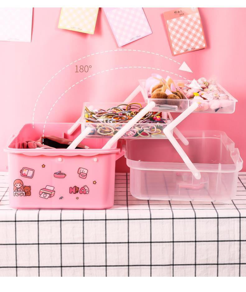 Children's Storage Box Hair Accessories Storage Box Pink Convenient To Use  Hair Rubber Belt Jewelry Box