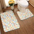 thumbnail image 2 of Xecao Simple Drawing 2-Piece Vintage Seamless Anti-Skid Mat Set, featuring a stylish pattern for a safe and elegant toilet rug experience, 2 of 6