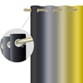 thumbnail image 4 of Nanqianyi Yellow and Grey Black Ombre Blackout Curtains 96 inches Length, Room Darkening Gradient Drapes for Bedroom/Living Room, 42W X 96L, 2 Panels, 4 of 9