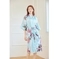 thumbnail image 1 of Camisón tipo cárdigan largo de verano para mujer, de seda helada, con estampado de pavo real, tipo kimono, de seda morera fina y mediana, 1 of 5