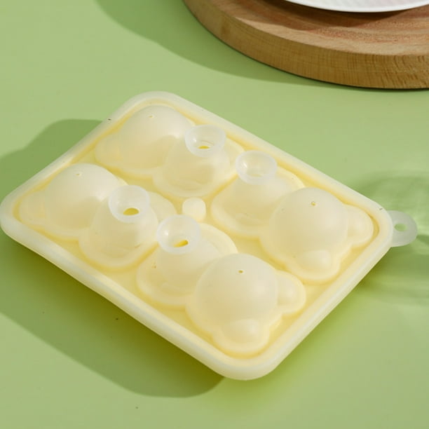 Molde de silicona BuyWeek para cubitos de hielo con forma de osito 4 rejillas
