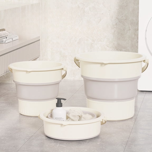 Collapsible Trash Can, Small Wastebasket, Bathroom Garbage Can,Folding Trash Bin for Room,Camping,Office,Portable Round Plastic Wastebaskets,10.63×10.63×3.94in