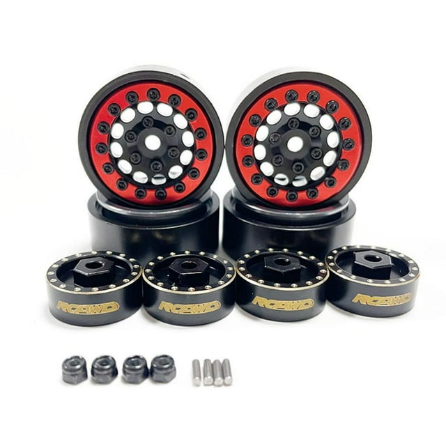 serony RCGOFOLLOW Aluminum Alloy Shock-proof Metal Wheel Rims Rc Metal Wheel Rims For 1/24 Rc Metal Wheel Rims Axial SCX24 Black