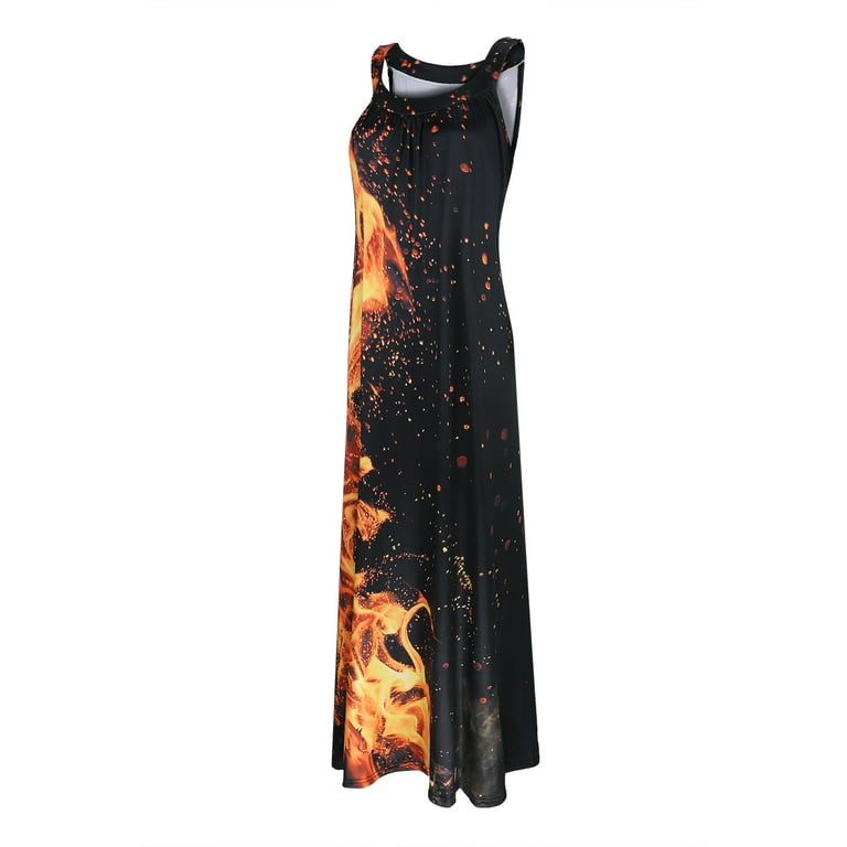 DOMIKING Women's Tank Dress - ABC Letter Summer Sexy Sleeveless