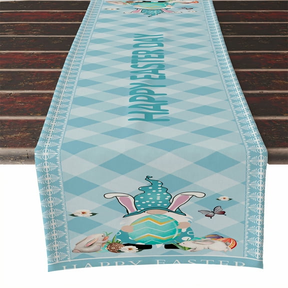 AUQ Easter Table Runner,Anti Skid Layer Table Runners 72 Inches Long,Thin Ventilated Farmhouse Table Runner,Style1