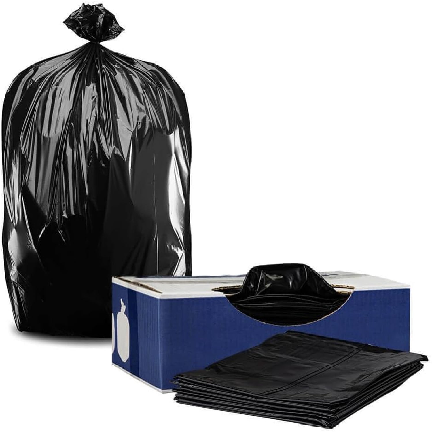 35 Gallon Trash Bags │ 1.5 Mil │ Black Heavy Duty Garbage Can Liners │ 33" x 48" (100 Count)