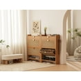 thumbnail image 3 of Shoe Cabinet with 2 Flip Drawers, Entryway Storage Organizer, Hidden Shoe Rack Narrow Freestanding Design Natural Oak, 3 of 9