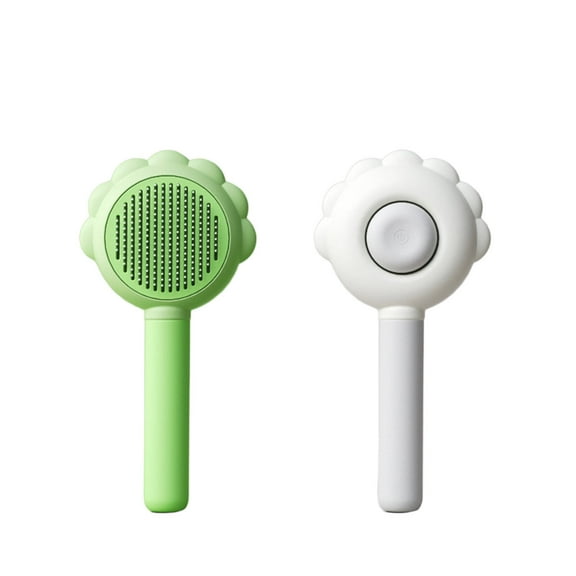 ACDANC 2Pcs Cat Brush Safe Cat Brush for Shedding Rounded Stainless Steel Teeth Cat Grooming Supplies,Pink&Green ,Tpr Needle Comb