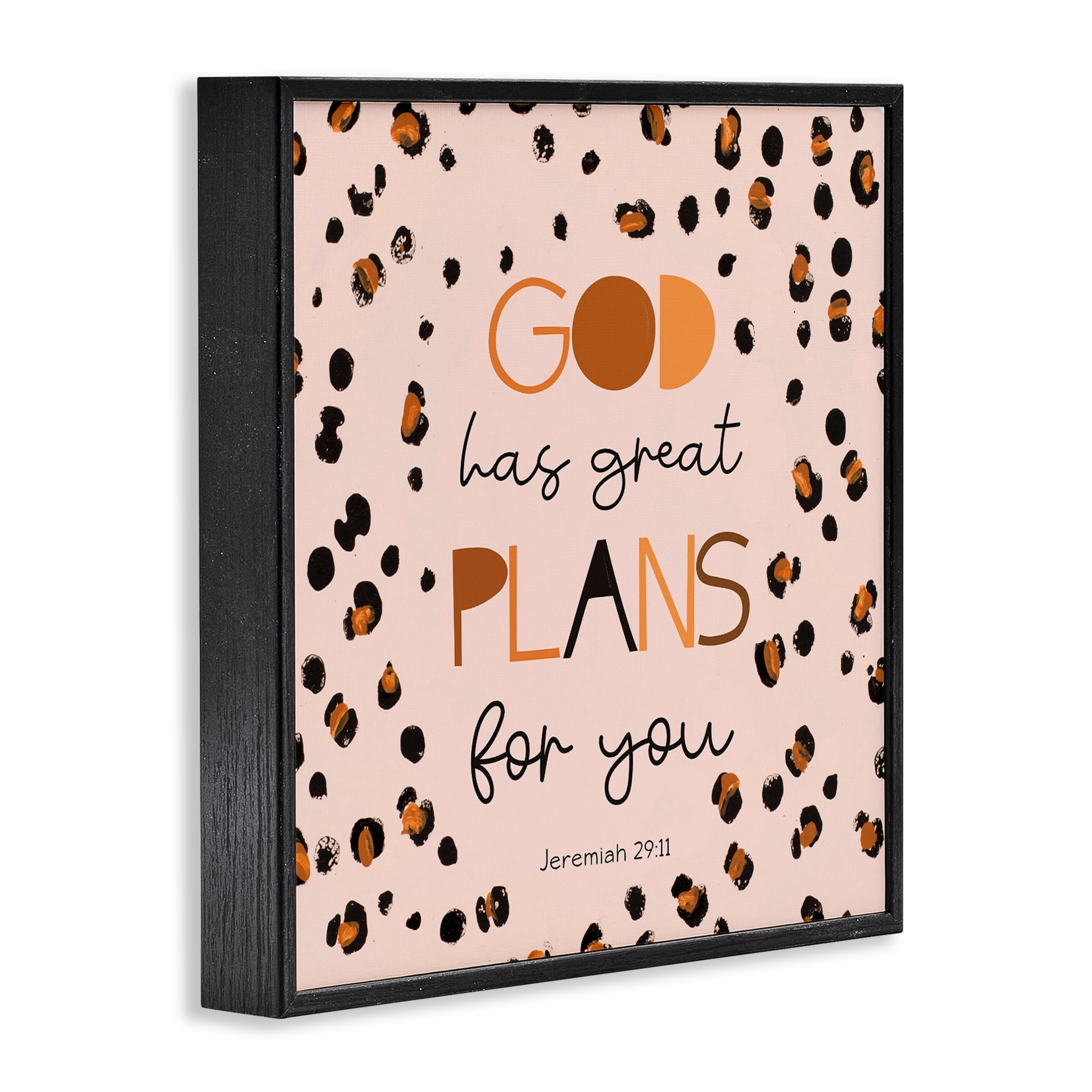 Stupell Industries God Has Plans For You Black Framed Giclee Art, design by Patricia Pinto