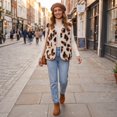 thumbnail image 6 of Womens Casual Sleeveless Vest Leopard Print Button Down Loose Fit Fall Winter Daily Layering Outerwear, S, 6 of 7