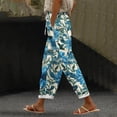 thumbnail image 2 of YUANGUANST Women's Wide Leg Pants Women's Spring And Summer Casual 3D Printed Back Pocket Cotton And Linen Pants Office Slacks, 2 of 4