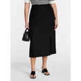 thumbnail image 2 of Time and Tru Women's and Women’s Plus Linen Blend Midi Skirt with Side Slit, Sizes XS-XXXL, 2 of 6