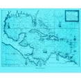 thumbnail image 2 of Adam Shaw Cartography 24x20 White Modern Wood Framed Museum Art Print Titled - Blue West Indies, 2 of 4