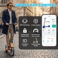 thumbnail image 2 of Electric Scooter for Adults, 10" Solid Tires,Max 19Mph,350W Motor,21-28 Miles Range, Folding E-Scooter with Dual Suspension,APP Orange, 2 of 8