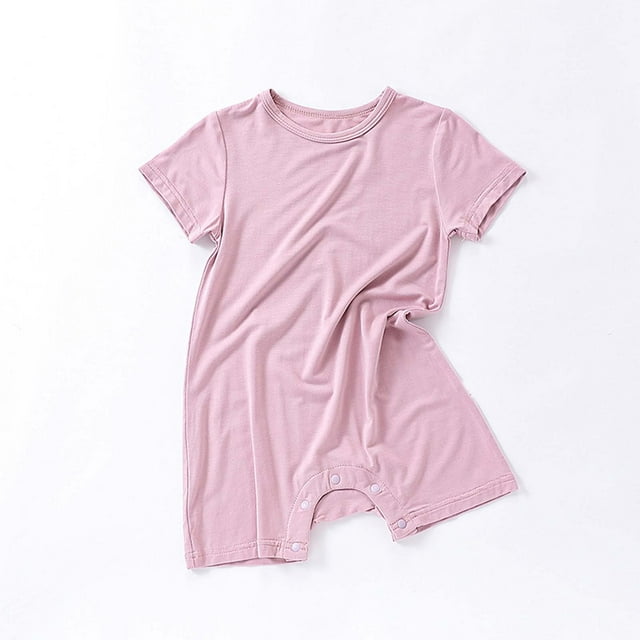 BLCHUNen Barboteuses pour Bébés Filles Garçons Manches Courtes Col Rond Extensible Respirant Sortie Décontracté Tendance Été Combinaisons pour Bébés pour Nourrissons