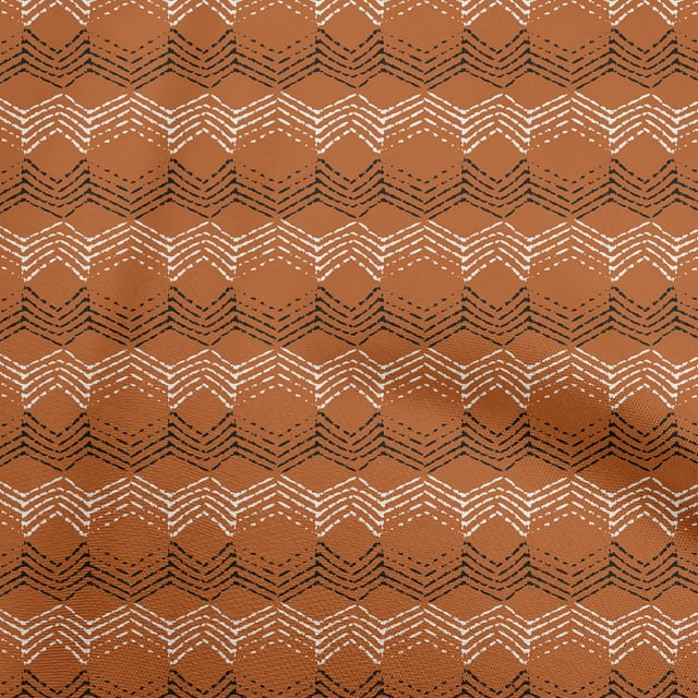 oneOone Velvet Orange Fabric Block Craft Projects Decor Fabric Printed By The Yard 58 Inch Wide