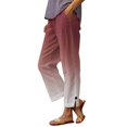 thumbnail image 2 of pimelu Womens Casual Wide Leg Pants Elastic Waisted Straight Long Trousers Loose Work Cargo Palazzo Pants Streetwear Cotton Linen Pants, 2 of 6