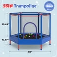 thumbnail image 6 of 55" Hexagonal Toddler Trampoline for Kids, SHINPT Mini Trampoline with Enclosure Net, 55in Outdoor Trampoline for Backyard, Indoor Kids Trampoline for Basement, Gameroom, Small Trampoline for Gift, 6 of 7