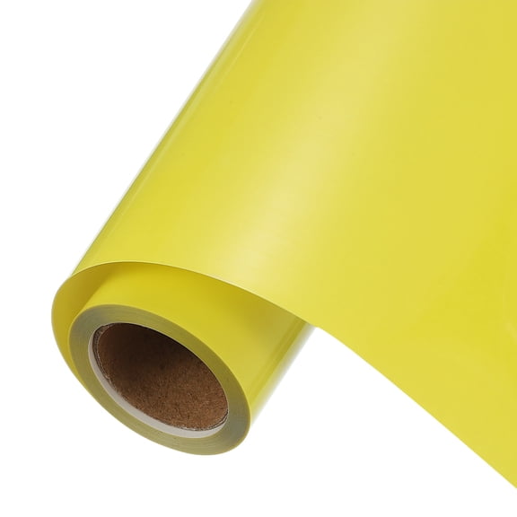 Vinilo Permanente Amarillo Uxcell, Rollos de Vinilo Adhesivo de 12 Pulgadas x 5 pies para Corte de Calcomanías, Señales, Álbumes de Recortes, Manualidades DIY, Decoraciones para el Hogar