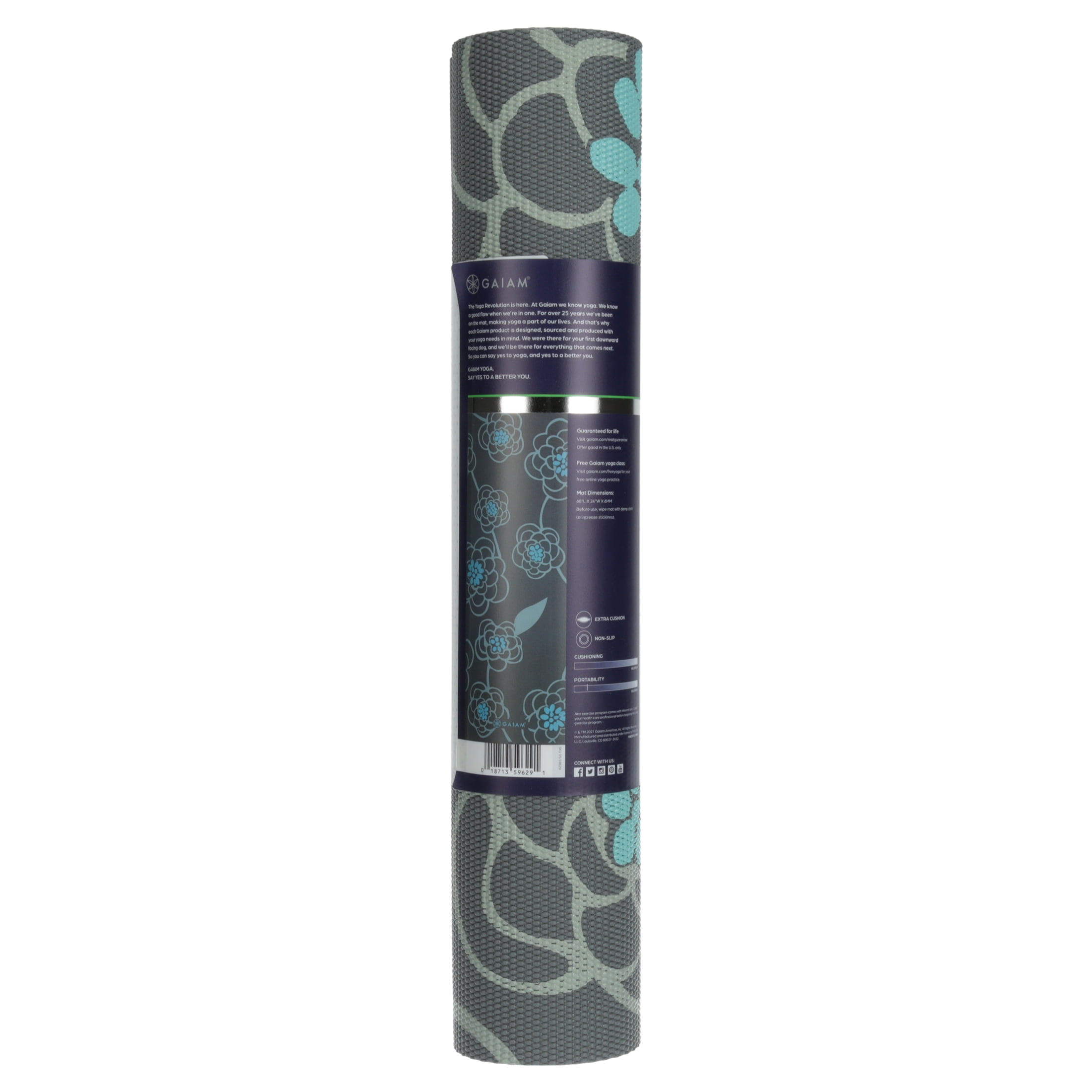 Gaiam Premium Lilac Feathers Yoga Mat (6mm) - ShopStyle Workout Accessories