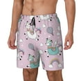 thumbnail image 2 of Haiem Llama Unicorn And Rainbow Men'S Quick-Dry Swim Trunks: Comfortable Beach Shorts With Mesh Lining And Pockets - Ideal For Swimming And Sunbathing Xx-Large, 2 of 9