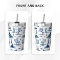 thumbnail image 3 of PAYOHTO Wild West Monochrome Pattern Insulated Stainless Steel Tumbler 12 oz Thermos Come with Straw Kids Leak-Proof Travel Mug Cup, 3 of 7