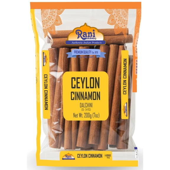 Rani Ceylon Cinnamon Sticks 7oz (200g) ~ 20-24 Sticks 5 Inches in Length, True Ceylon Cinnamon (Not Cassia) ~ All Natural | Vegan | No Colors | Gluten Friendly | NON-GMO | Indian Origin