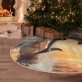 thumbnail image 4 of Salouo Sailing Dancing Dolphin Christmas Tree Skirt 30" Farmhouse Christmas Decorations Snowman Xmas Tree Skirt Tree Mat for Holiday Party Decor, 4 of 8