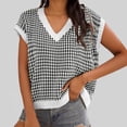thumbnail image 2 of Busydd Womens Sweaters Trendy Striped Sleeveless Sweater Vest for Women Casual Comfy V Neck Knit Pullover Womens Sweater 3XL, 2 of 6